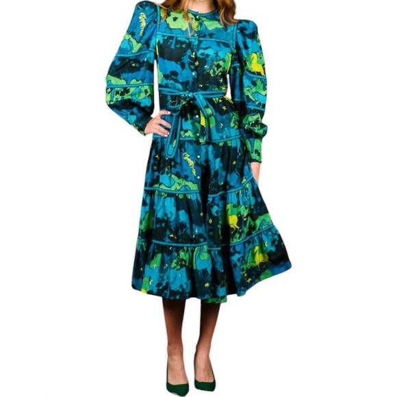 NEW CELIA B hasu dress in blue multi - Picture 1 of 4